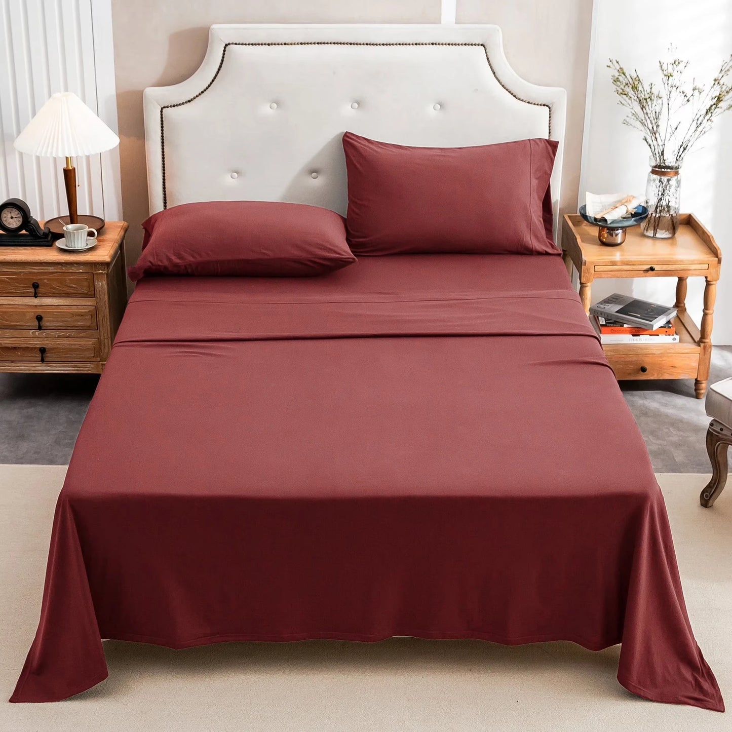 100 Percent Cotton Jersey Knit Sheet Set Ultra Soft DeepPocket