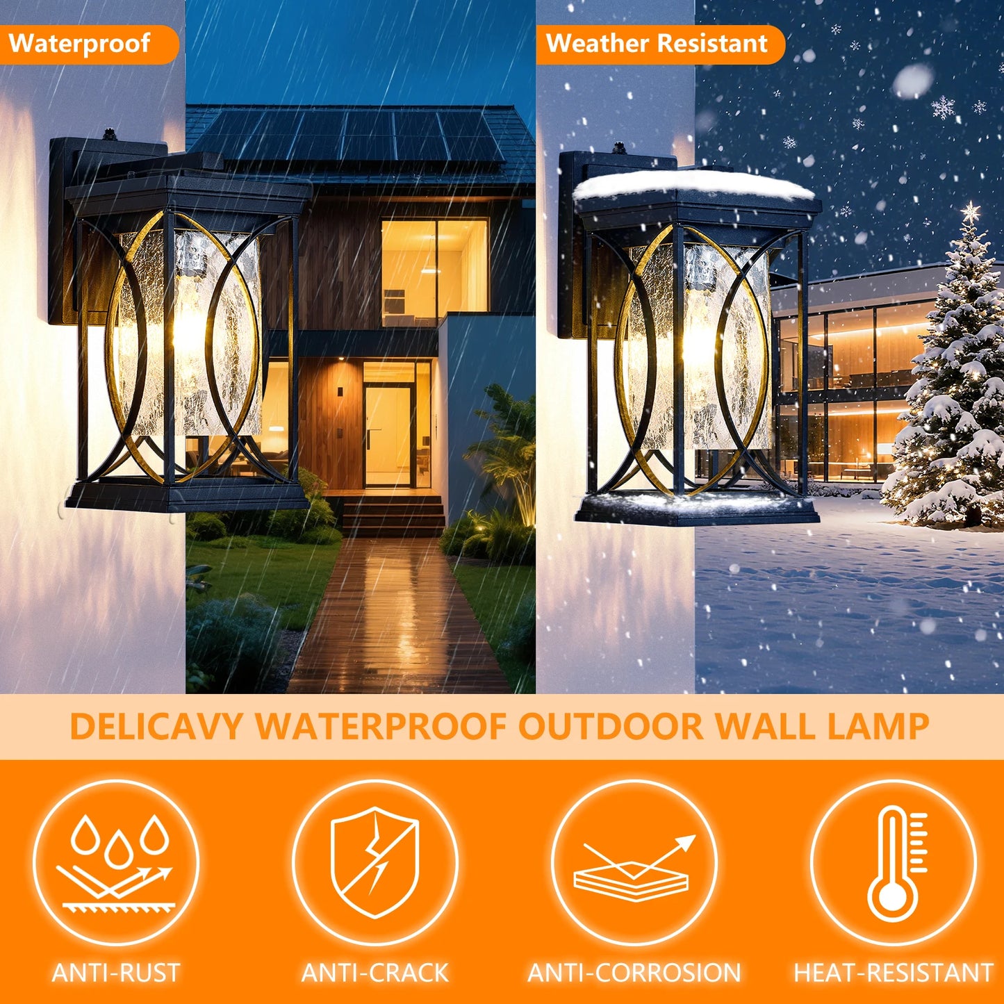 ARLGSITE Outdoor LED Wall Light Dusk to Dawn Exterior Sconce
