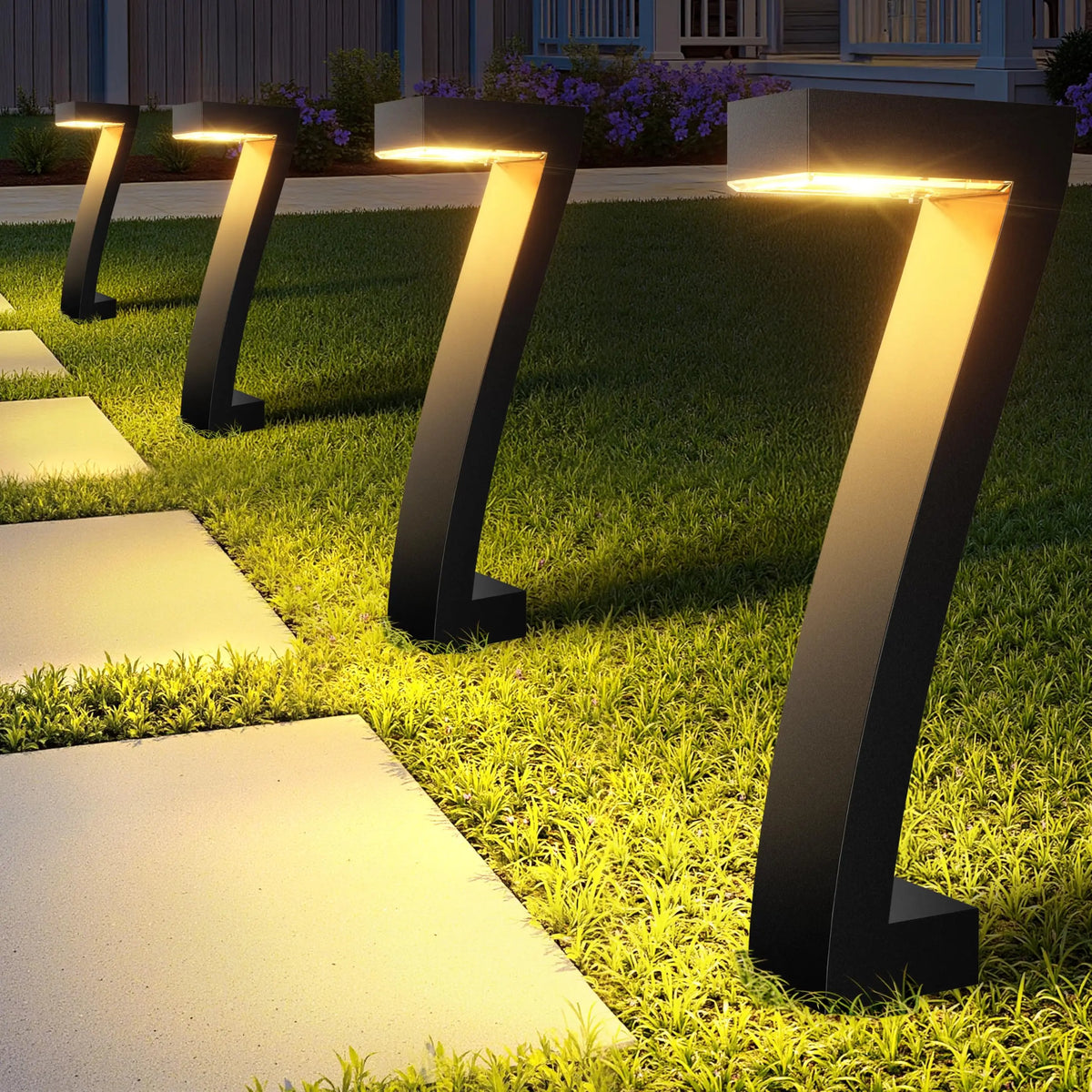 Bright LED Solar Pathway Lights Waterproof Garden Yard Walkway Decor