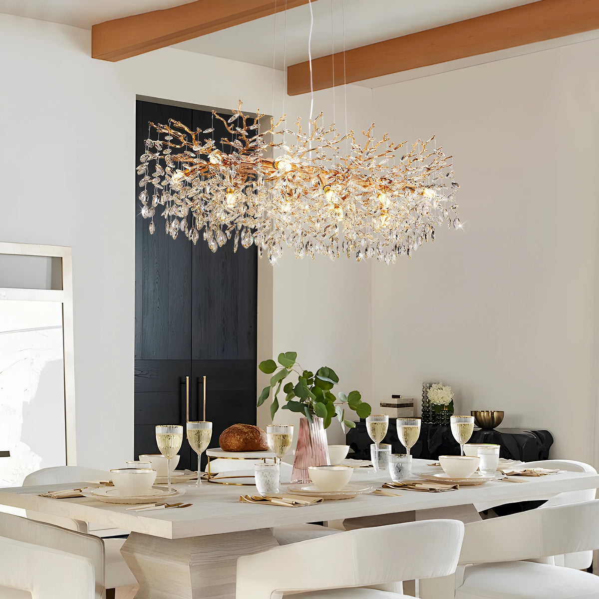 ARLGSITE Tree Shaped Crystal Chandelier For Dining Rooms