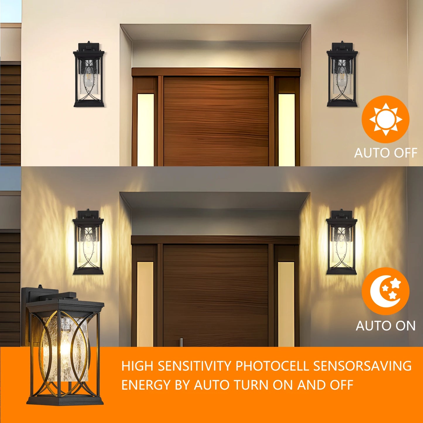 ARLGSITE Outdoor LED Wall Light Dusk to Dawn Exterior Sconce