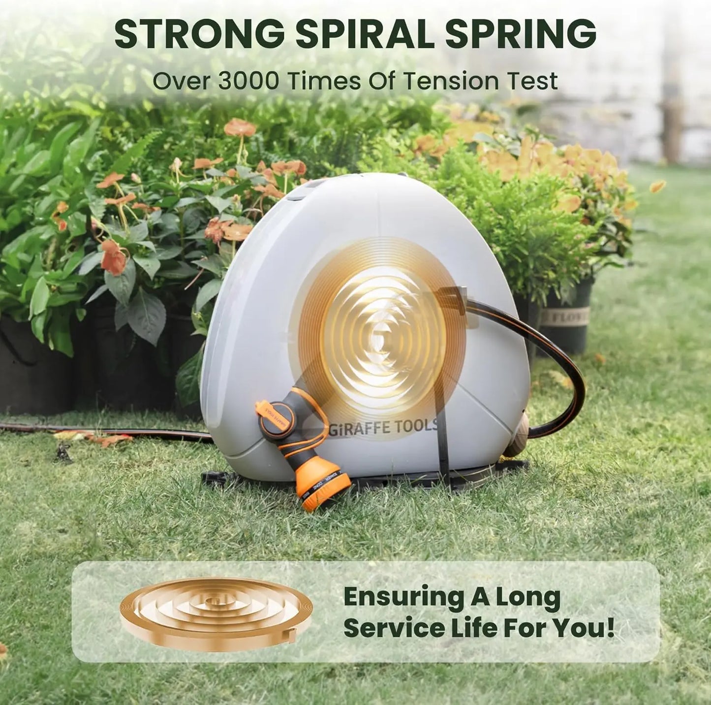Giraffe Tools Retractable Hose Reel With Automatic Rewind