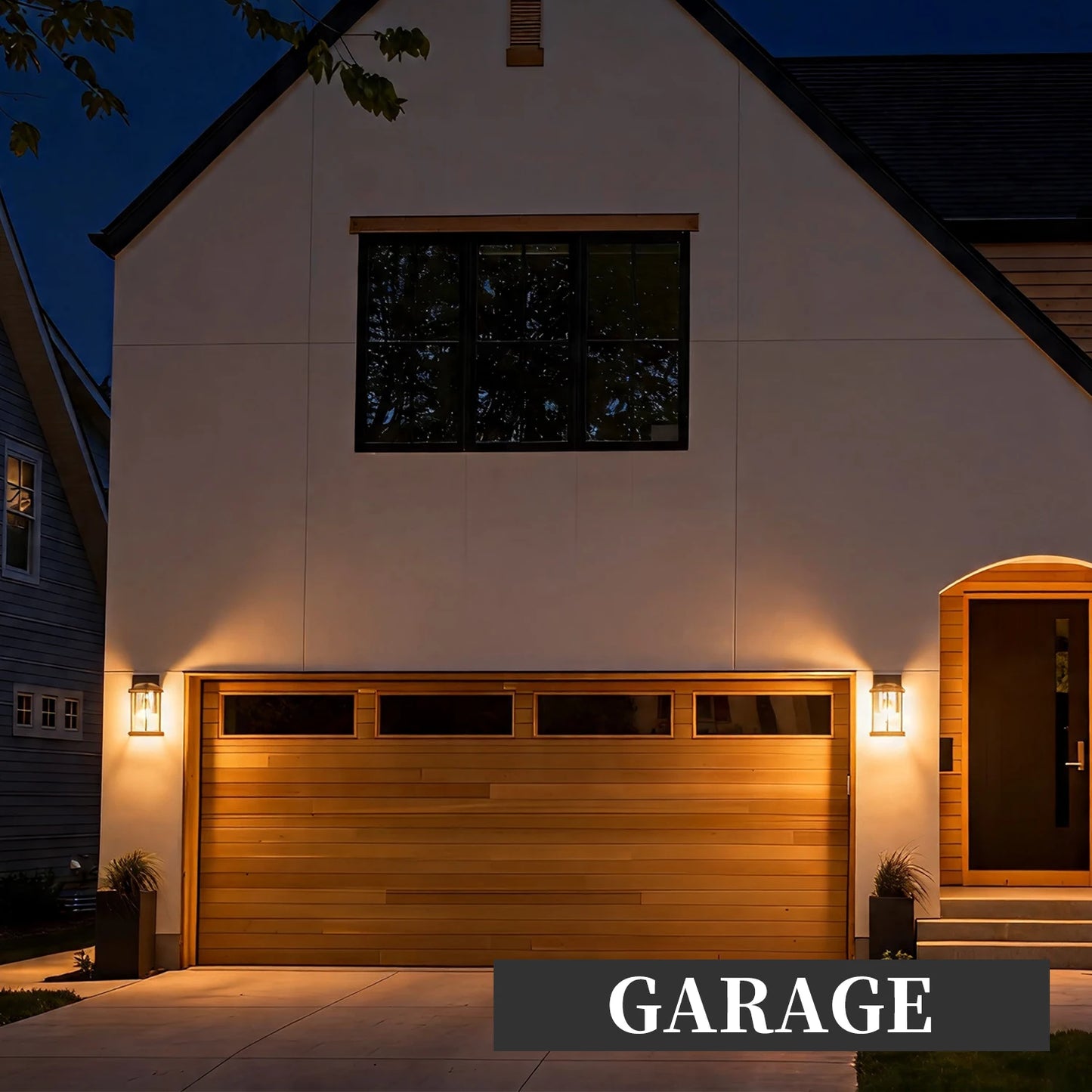 ARLGSITE Two Pack Outdoor LED Wall Light With Seeded Glass