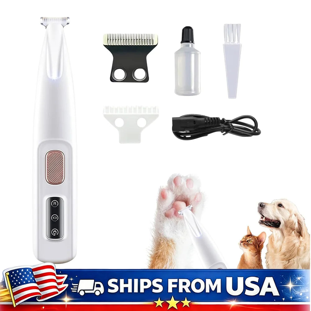 Paw Trimmer Rechargeable Pet Grooming Clippers With LED Light