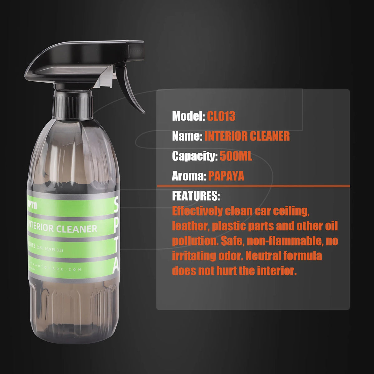 SPTA Car Interior Detailing Kit With Cleaner And Microfiber Towels