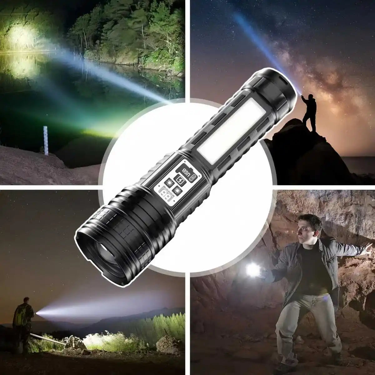 Skywolfeye Long Range LED Flashlight for Outdoor Camping and Hiking