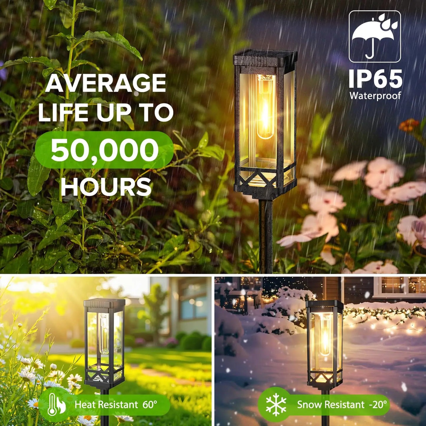 Solar LED Waterproof Pathway Garden Landscape Walkway Lights