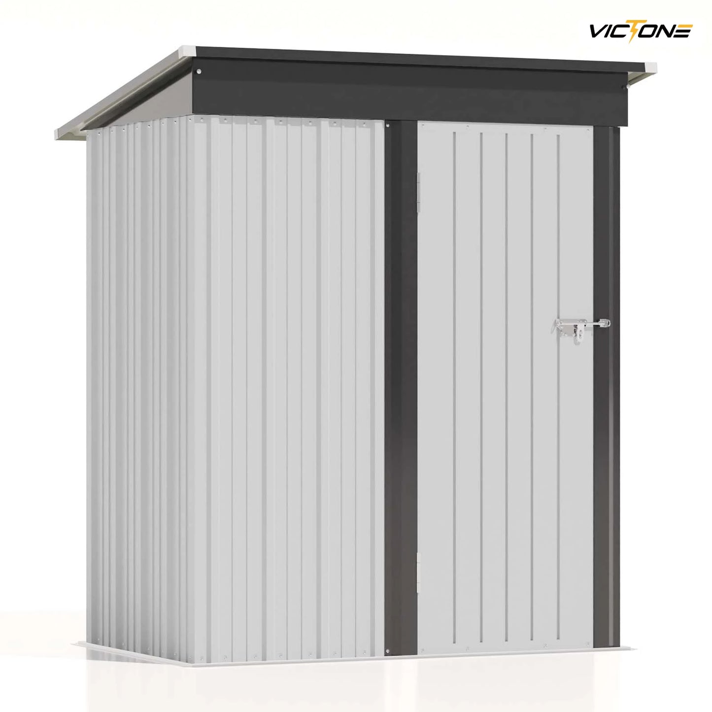 Victone Outdoor Storage Shed Metal Tool Shed With Sloped Roof