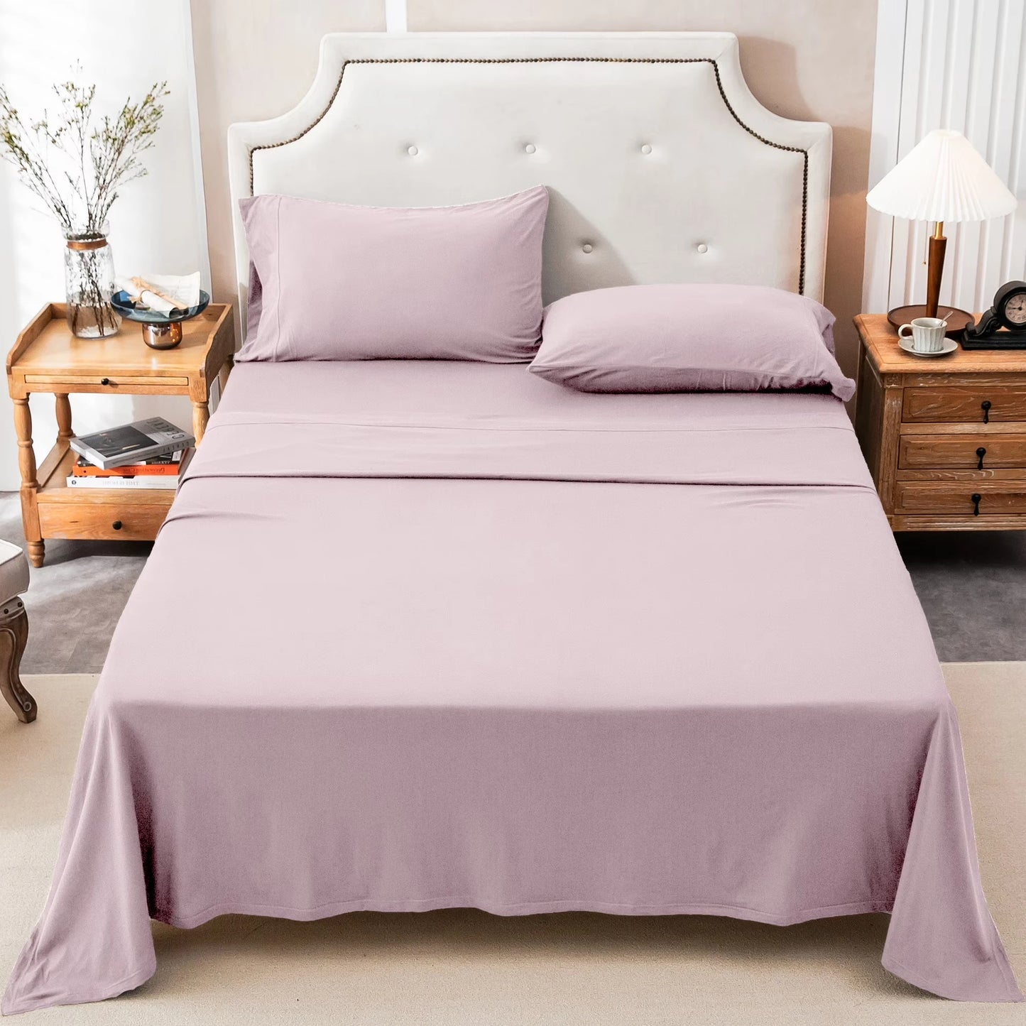 100 Percent Cotton Jersey Knit Sheet Set Ultra Soft DeepPocket