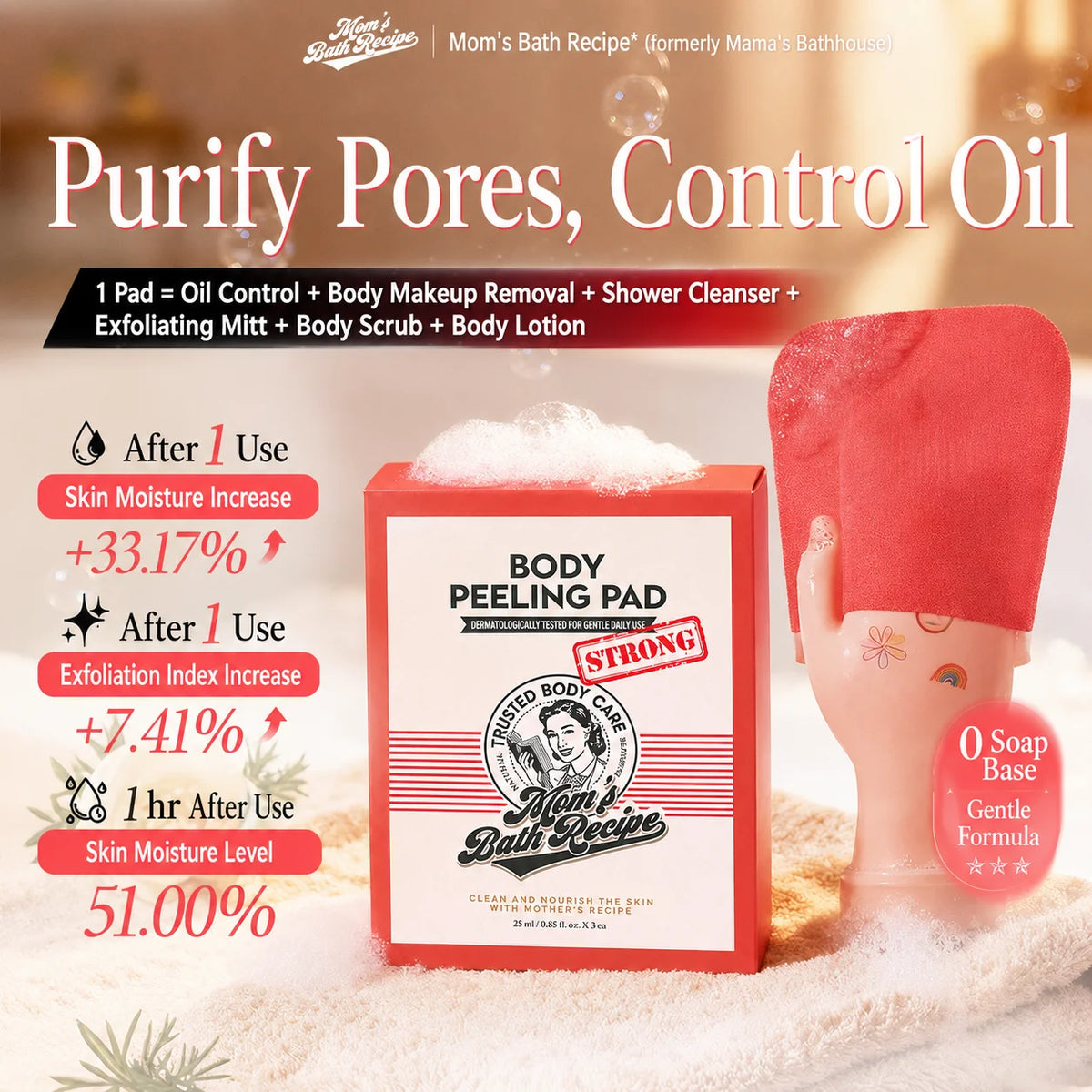 Exfoliating Body Scrub Glove For Dead Skin And Breakout Care
