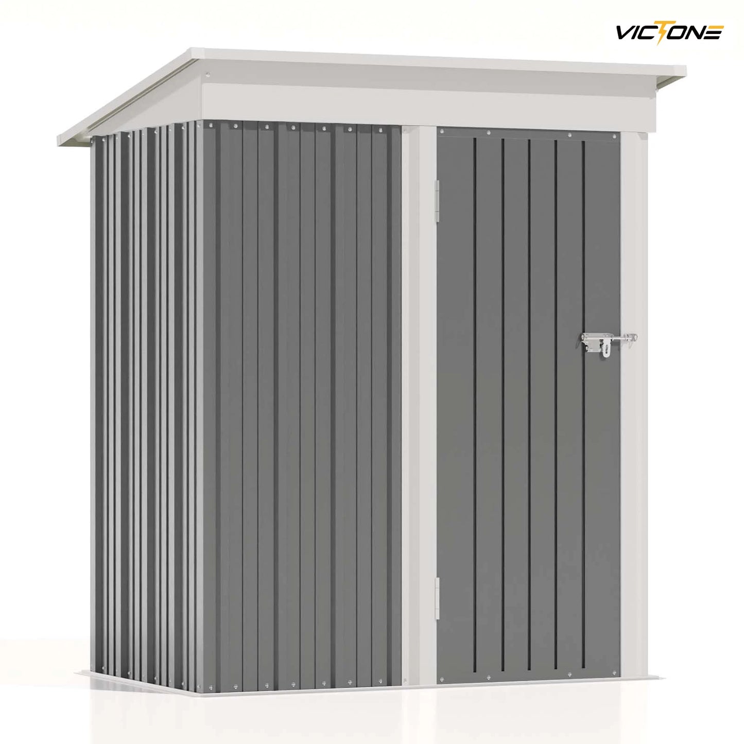Victone Outdoor Storage Shed Metal Tool Shed With Sloped Roof