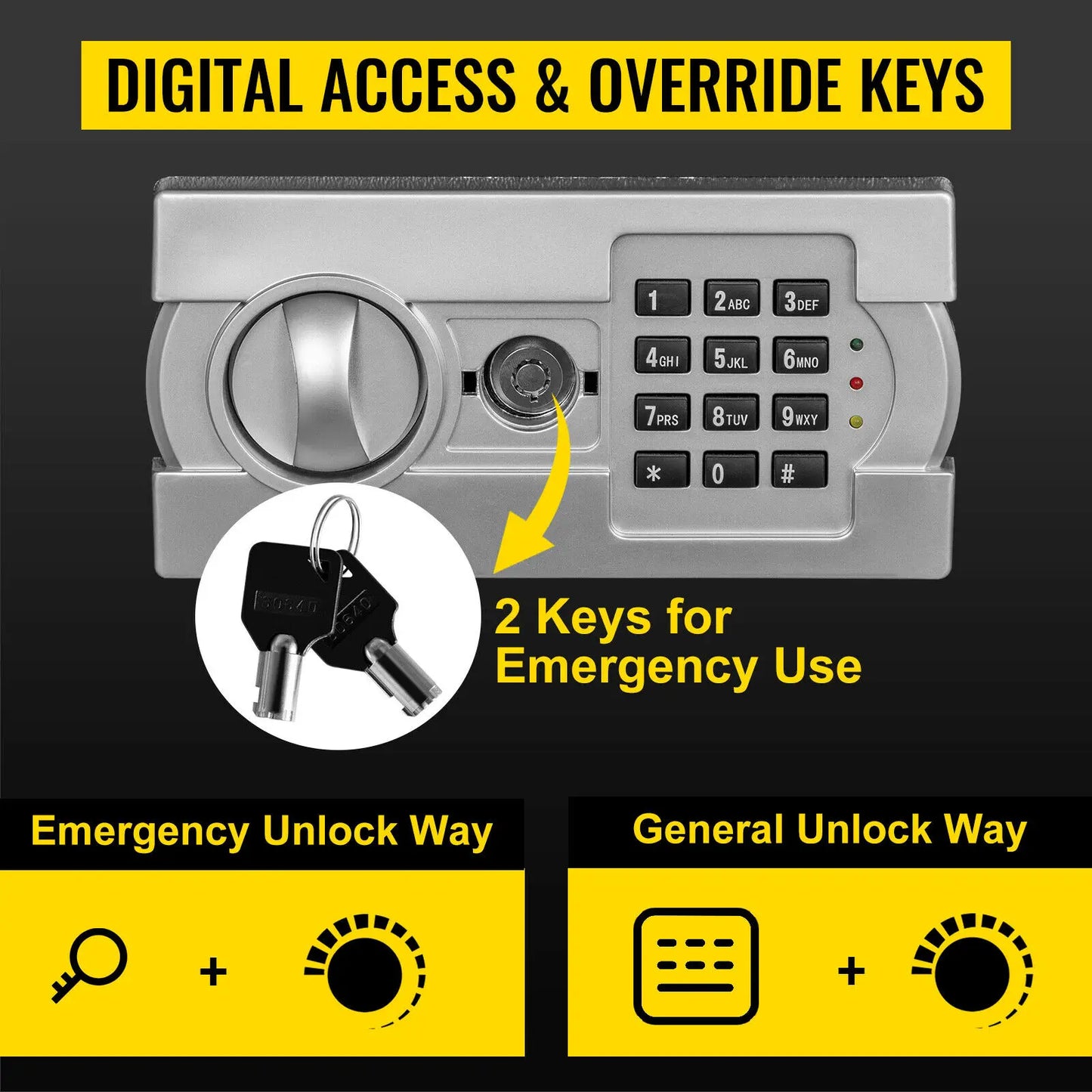 SucceBuy Double Door Safe Deposit Box With Electronic Lock