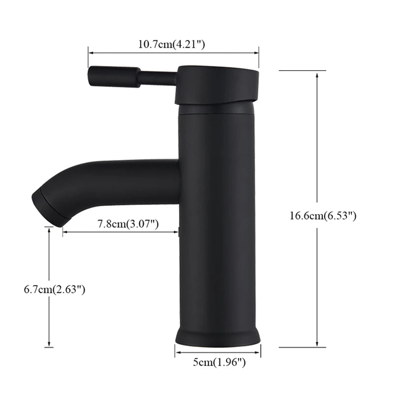 Rozin Matte Black Deck Mounted Waterfall Basin Faucet
