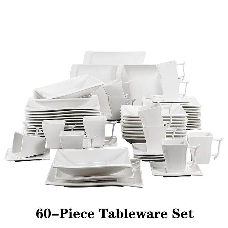 MALACASA Flora Porcelain Dinnerware Set for 12 People