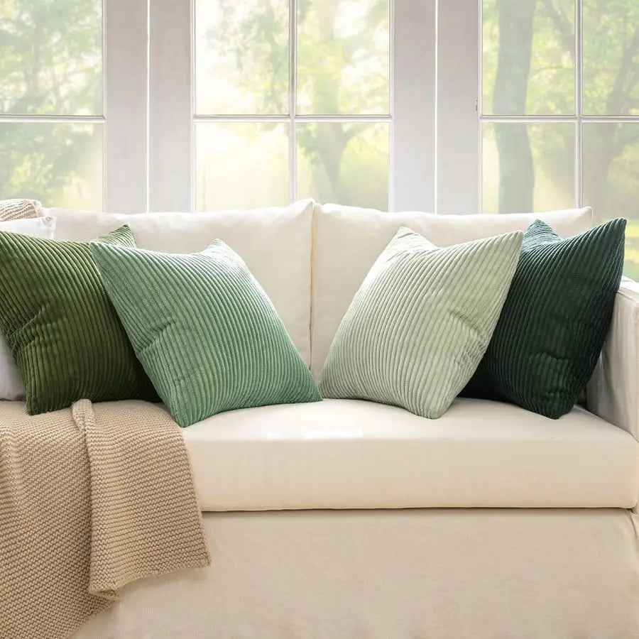 Boho Farmhouse Throw Pillow Covers Set Of 4 Nordic Corduroy