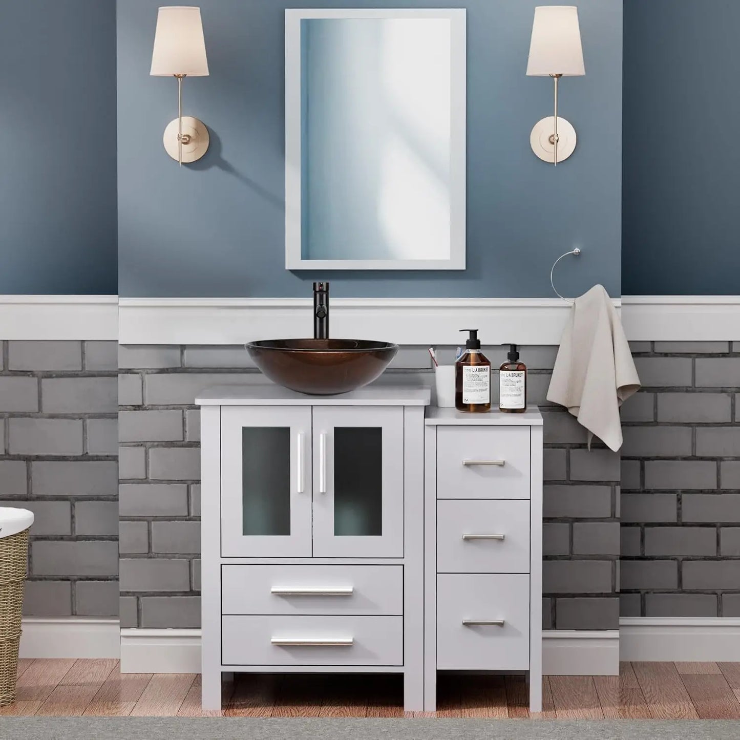 XIAOLANG Modern Bathroom Vanity Cabinet With Vessel Sink