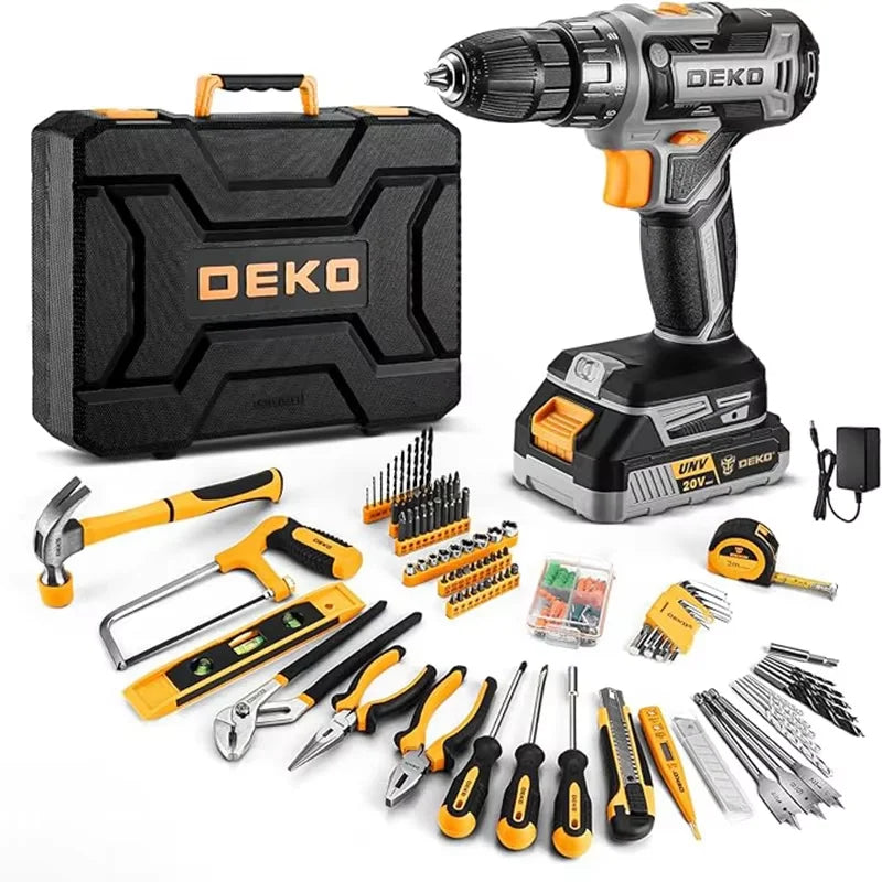 DEKO 20V Cordless Drill Kit With Battery For Household Use