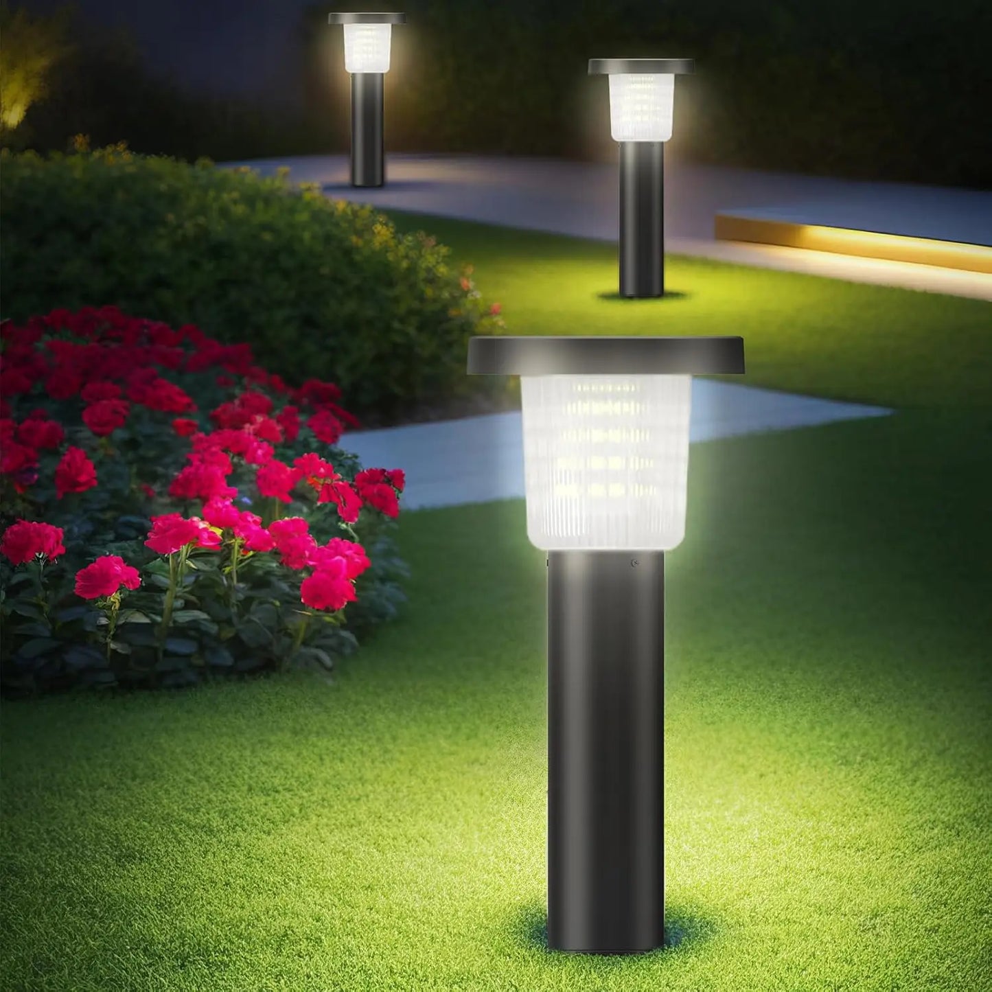 Intelamp Solar Pathway Lights Automatic Outdoor Landscape Lighting