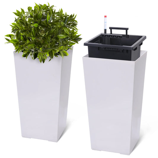 Outdoor Indoor Planter Pots With Drainage Holes Auto Watering