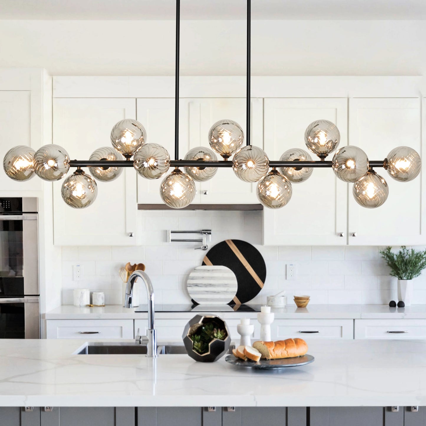 Mid Century Modern Sixteen Light Sputnik Chandelier For Dining Room