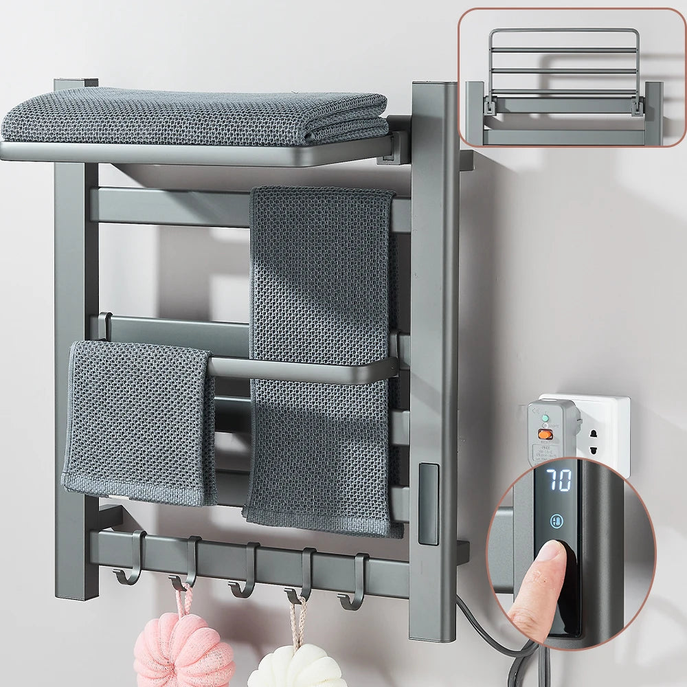 Onyzpily Electric Heated Towel Rack With Digital Touch Thermostat