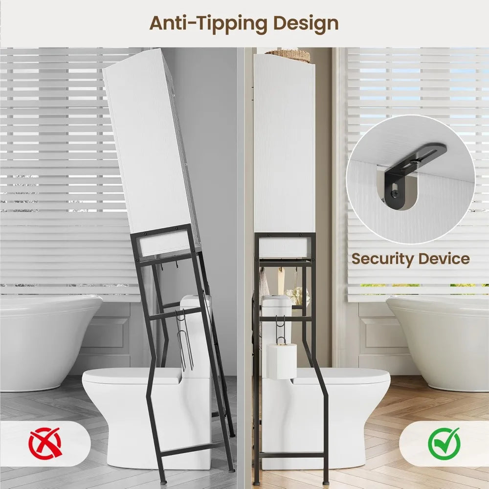 Over Toilet Storage Cabinet With Metal Stand