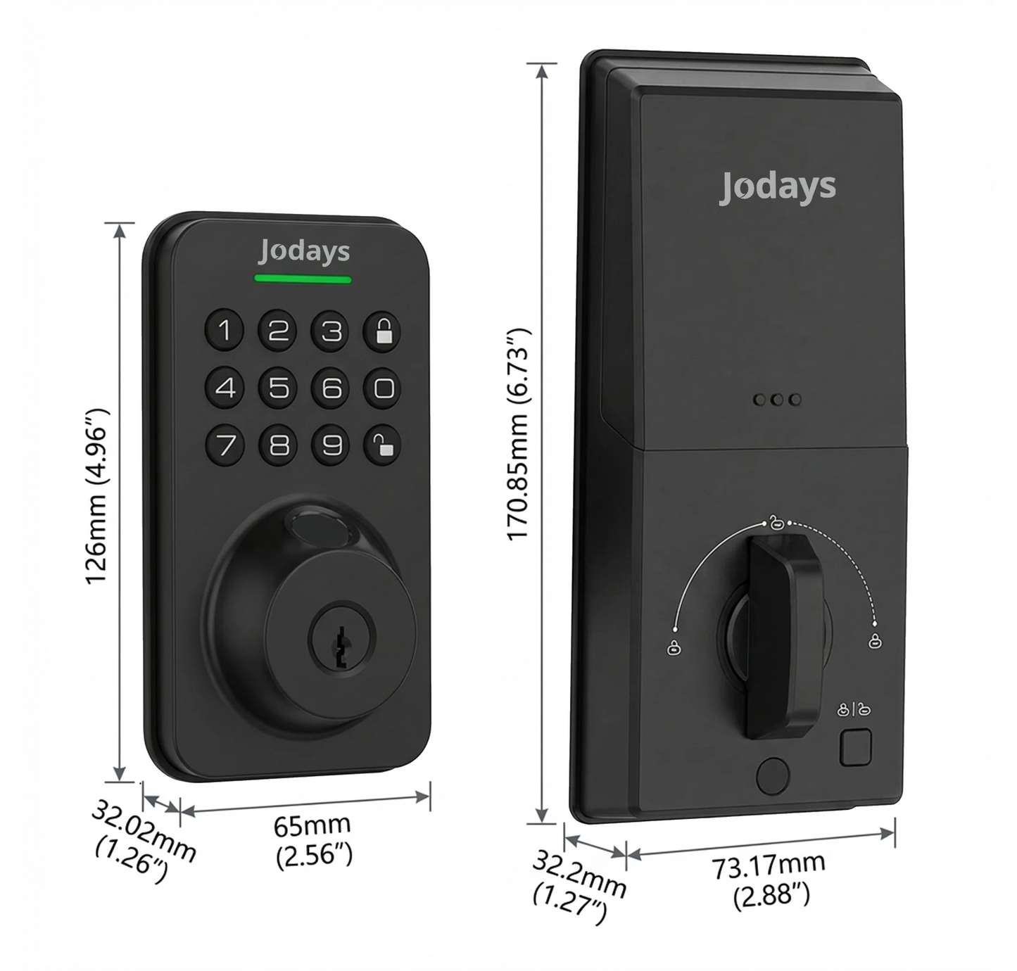 Jodays Smart Deadbolt Lock with Biometric Keypad and App Control