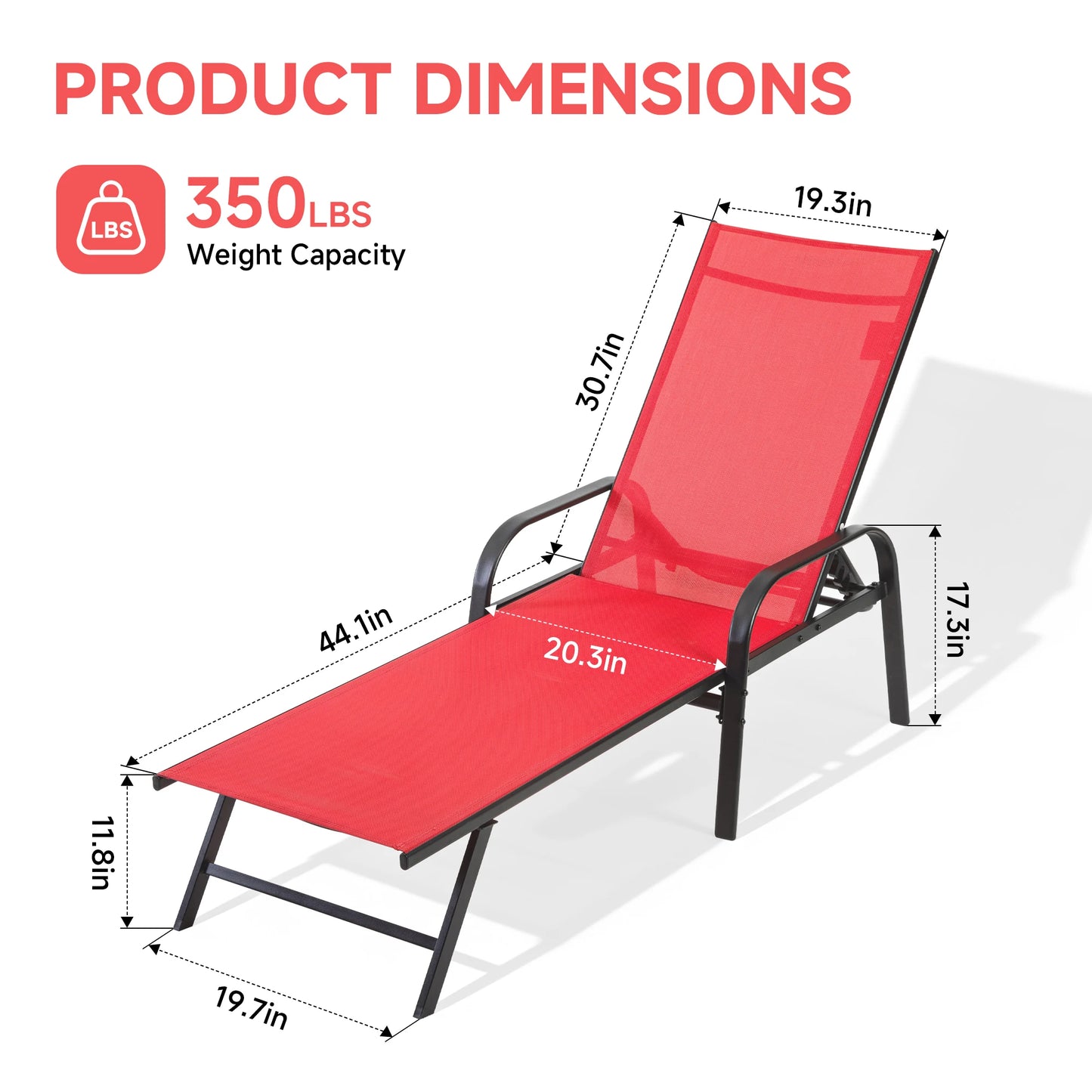 JHK Folding 8-Leg Beach Chair With Armrests Portable Outdoor Lounger