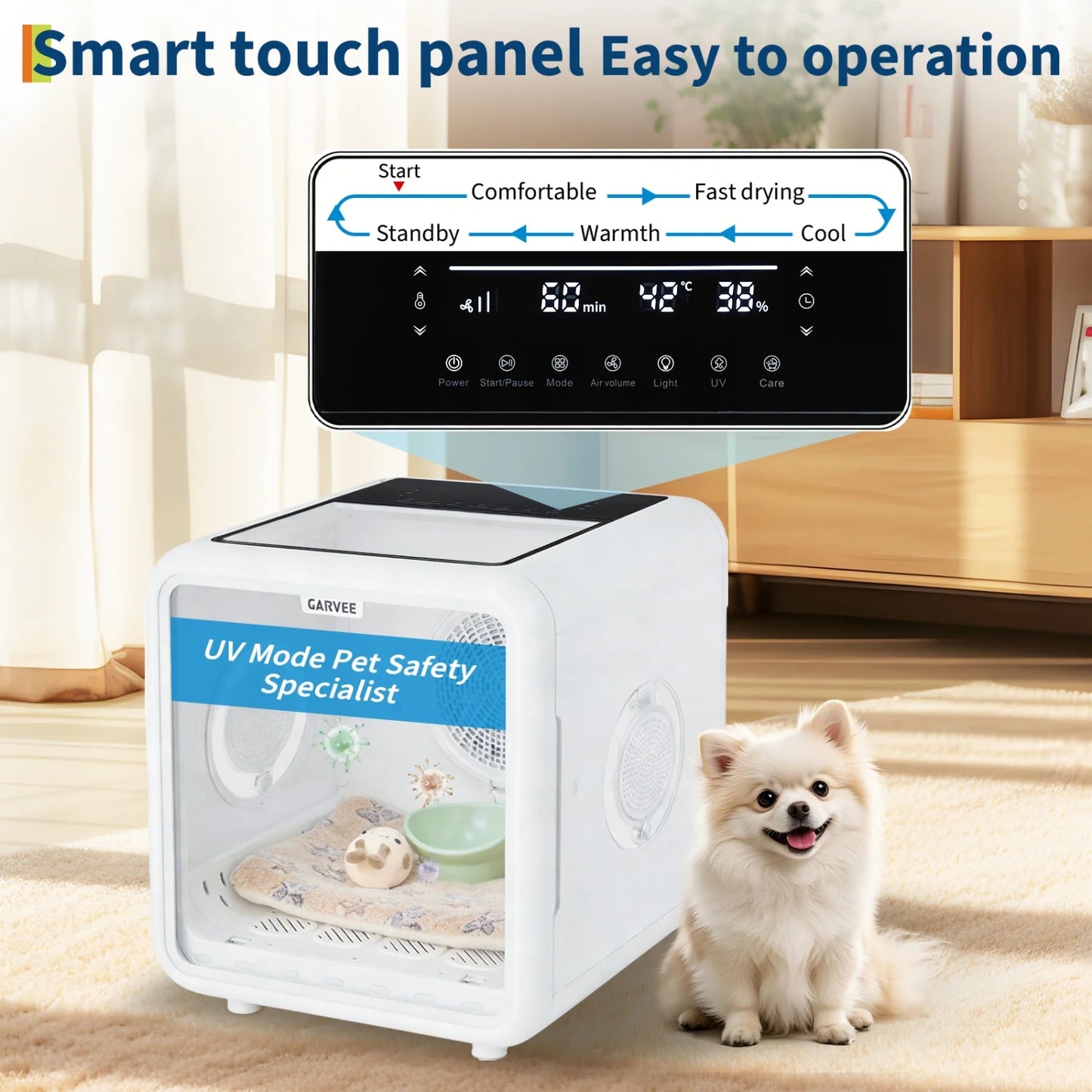 HiMISS 360 Degree Automatic Pet Dryer Box With Five Outlets