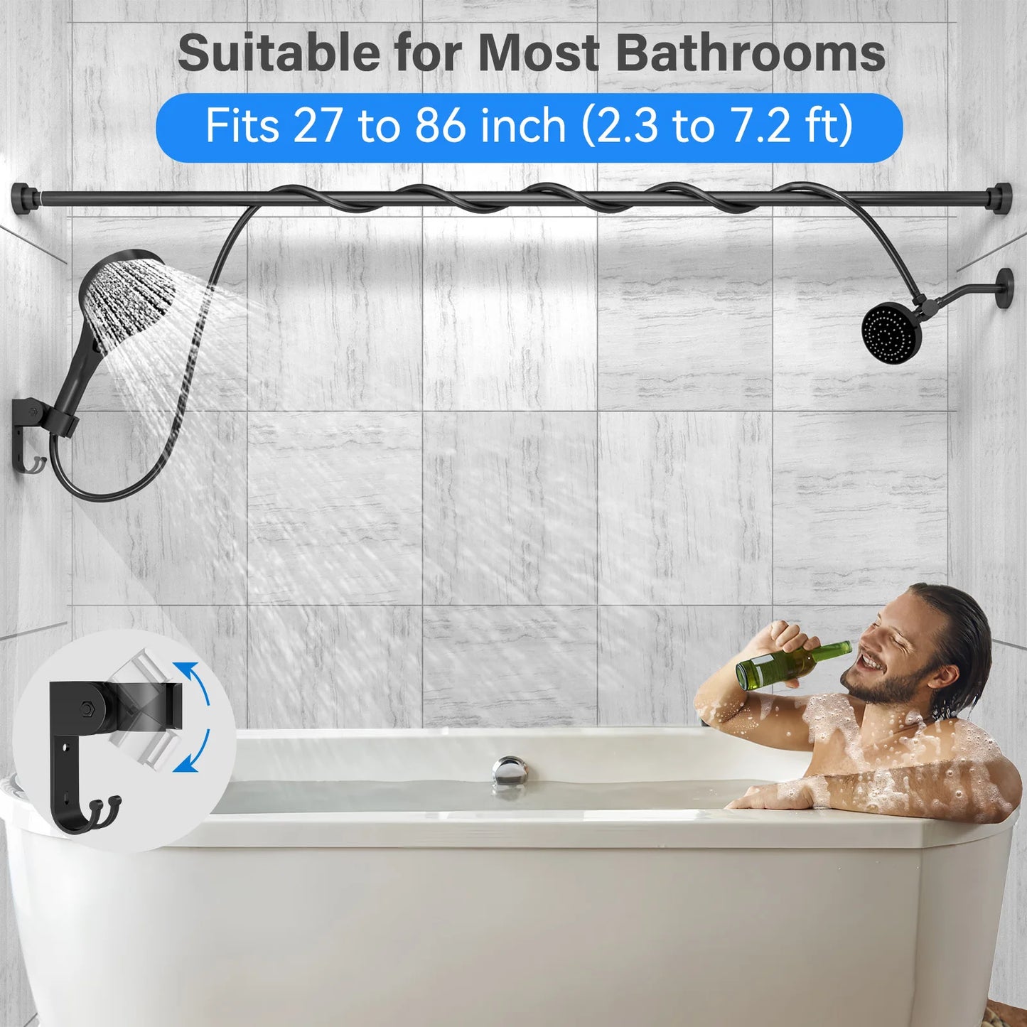 Tandem Shower Head for Couples With High Pressure Dual System