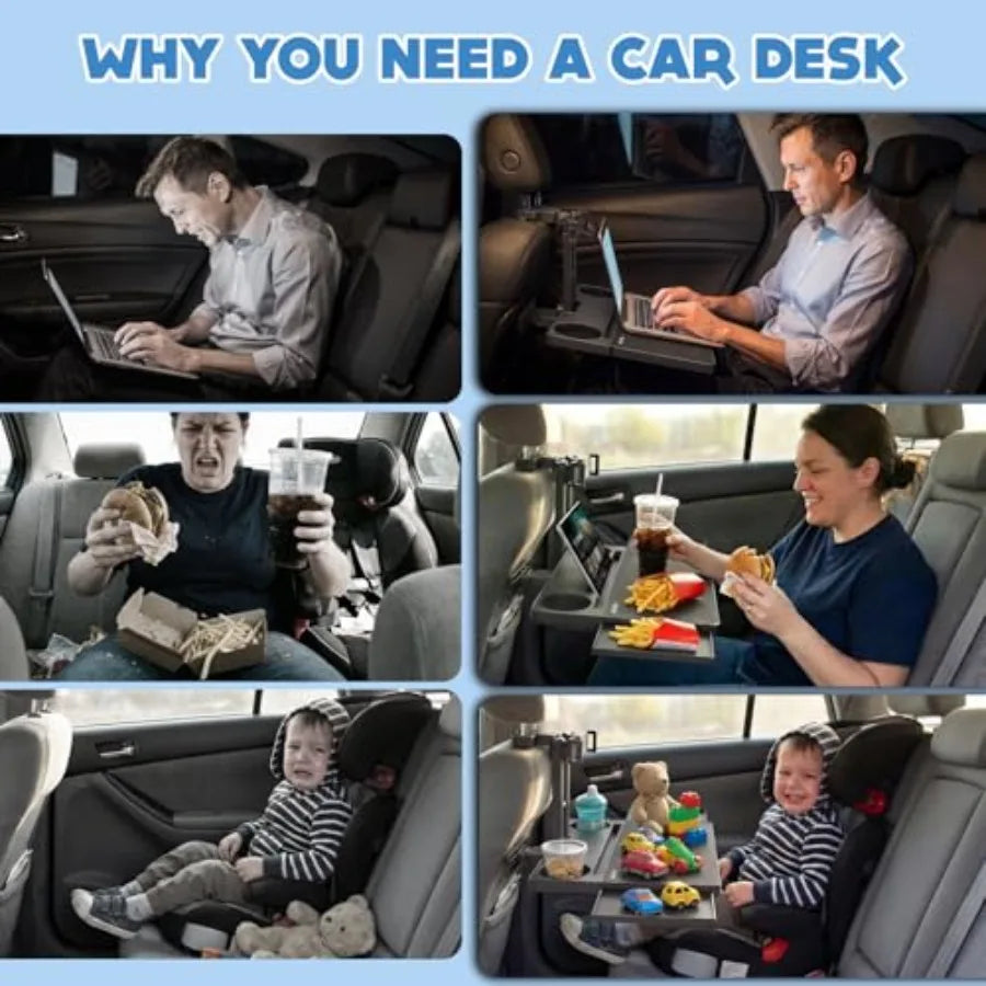 Car Back Seat Tray Table For Rear Passengers Foldable Multifunction