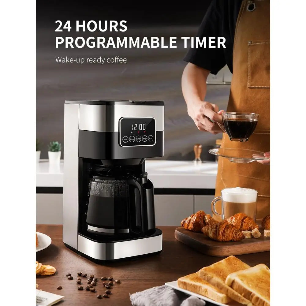 Programmable Drip Coffee Maker With Permanent Filter And Automatic Shutoff
