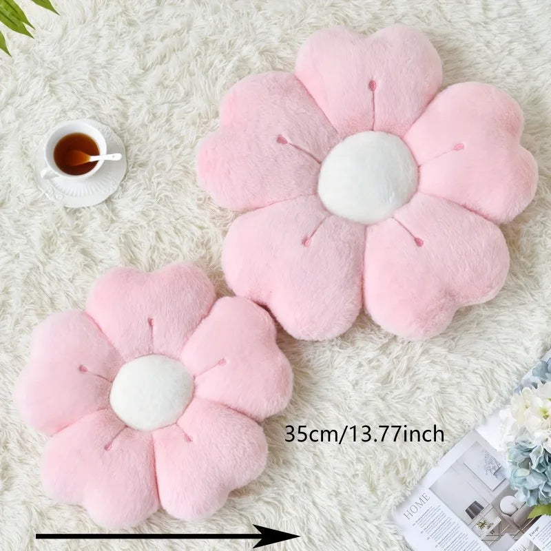 Flower Shaped Plush Throw Pillow For Sofa Chair Floor Cushion