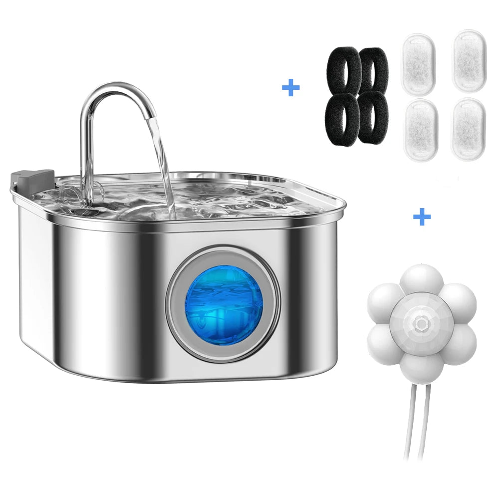 Stainless Steel Pet Water Fountain Automatic Dispenser