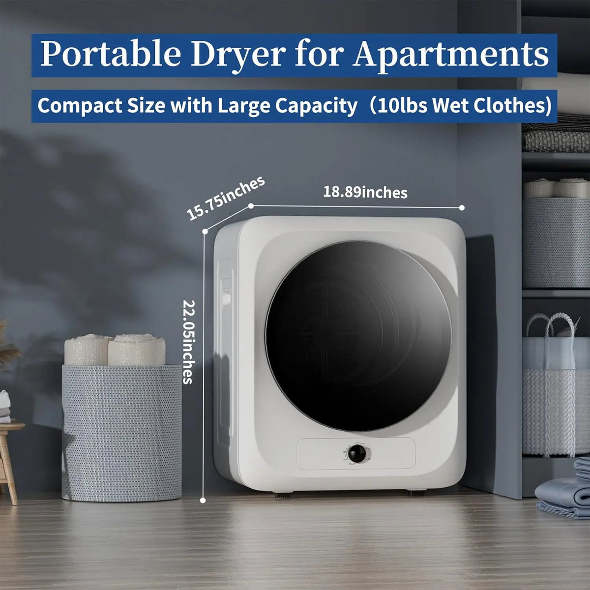 Portable Washing Machine And Dryer Set With Stainless Steel Drum