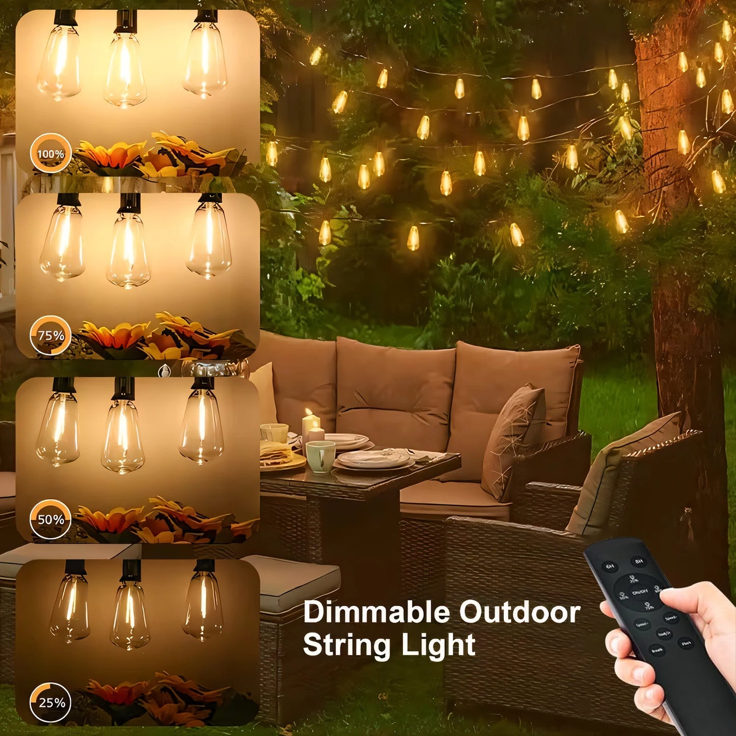 ST38 Solar String Lights With Remote Outdoor Waterproof