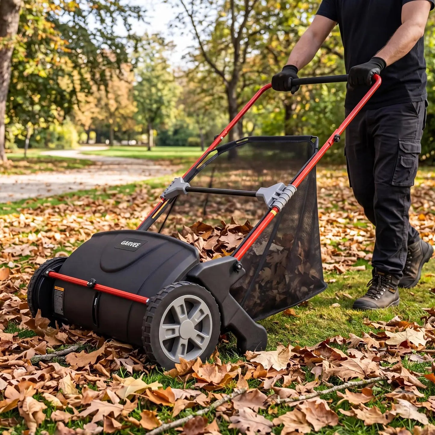 Simis 21 Inch Manual Push Lawn Sweeper With Adjustable Height