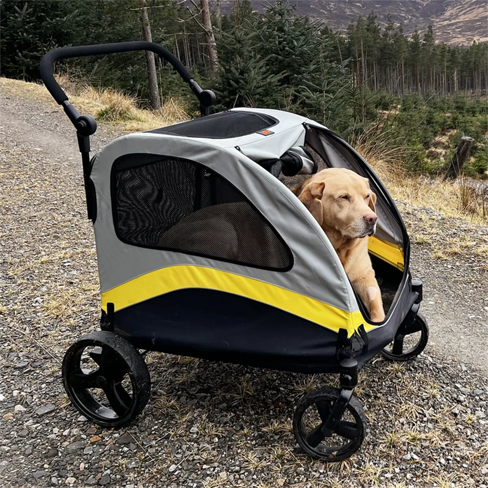 Premium All Breeds Dog Stroller Pram 4 Wheel Foldable Cart