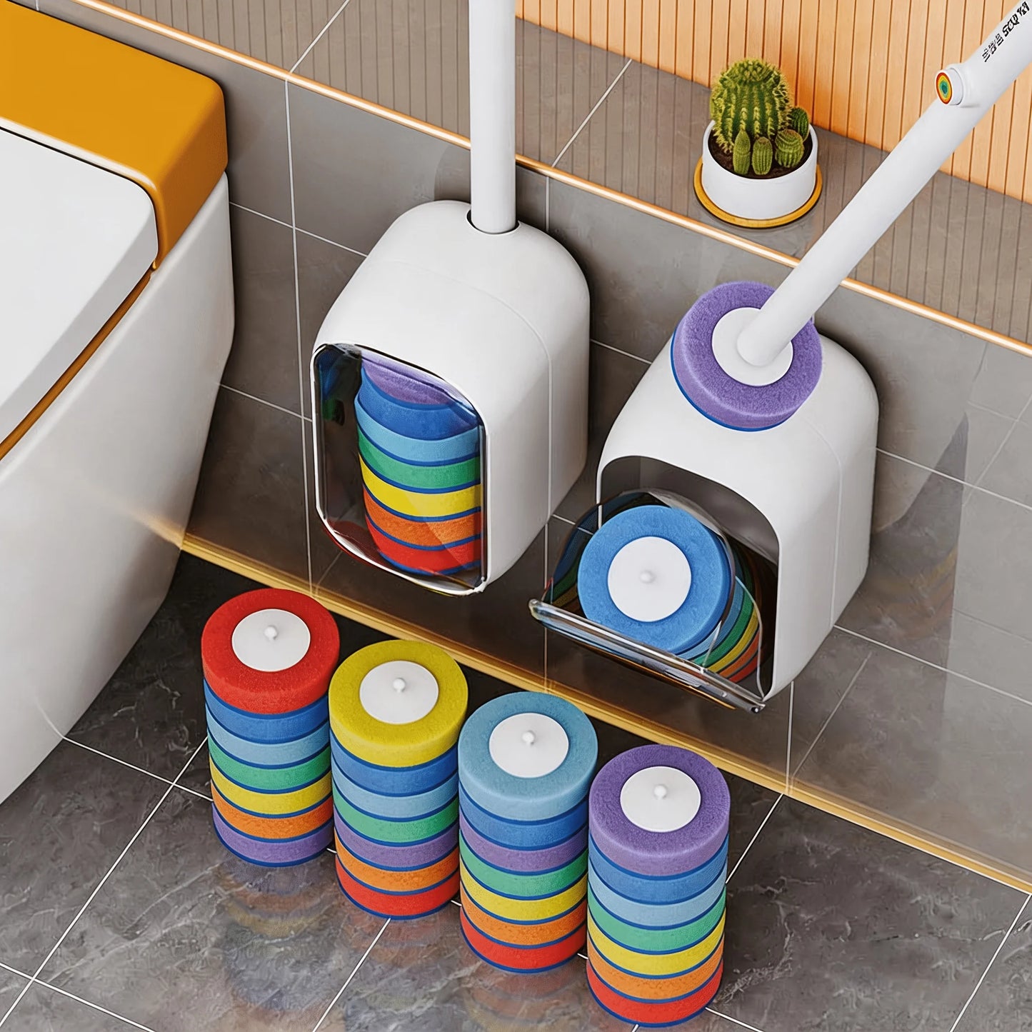 Joybos Wall Mounted Toilet Brush Set With 28 Replaceable Heads
