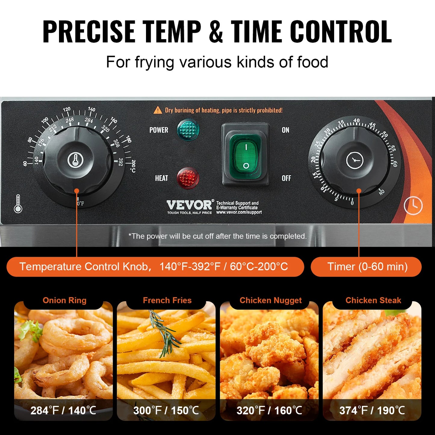 SucceBuy Commercial Electric Countertop Deep Fryer With Basket