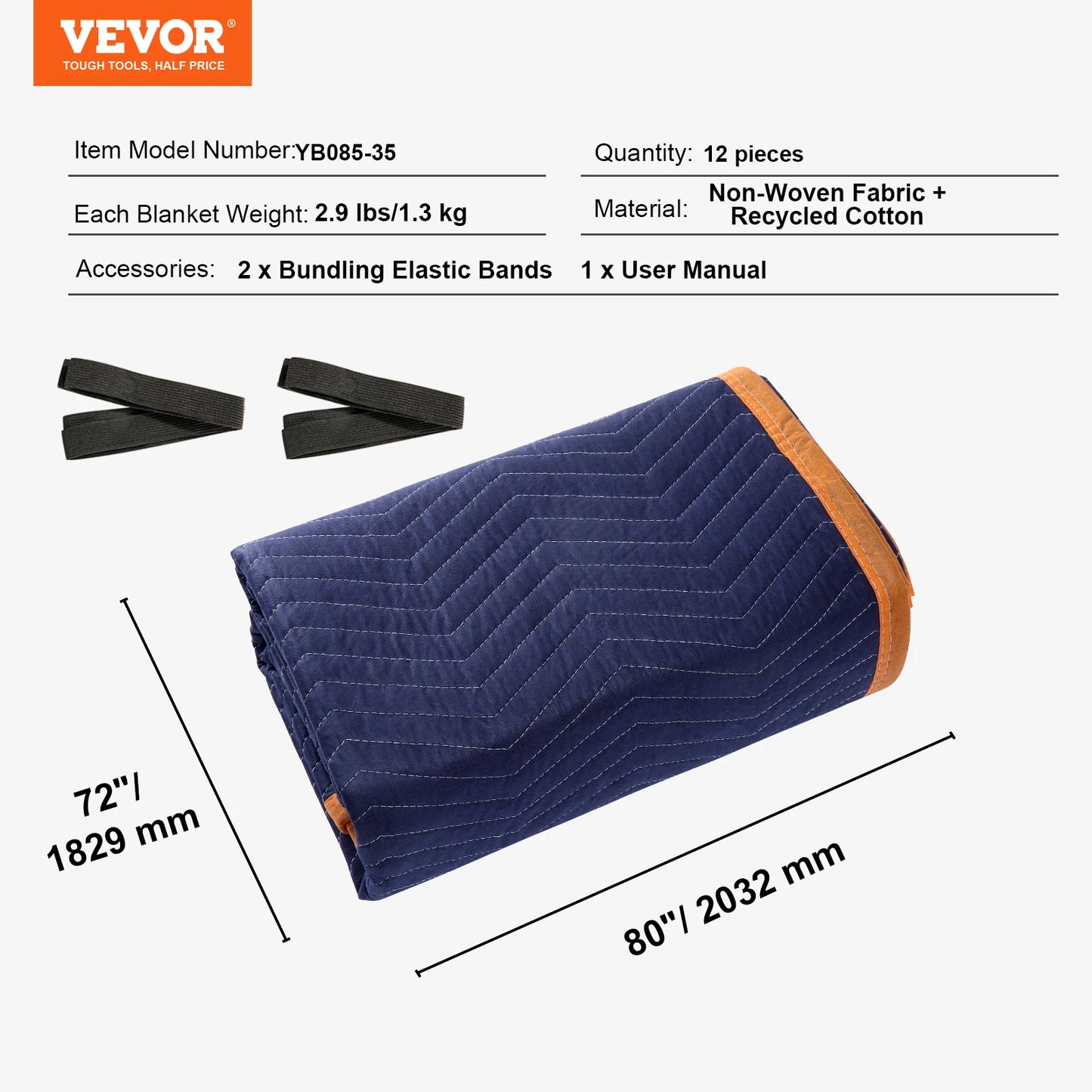 SucceBuy 12 Pack Heavy Duty Moving Blankets for Furniture