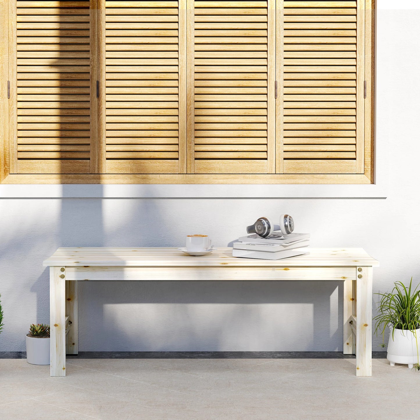 Outsunny Wooden Outdoor Garden Bench For Patio Seating