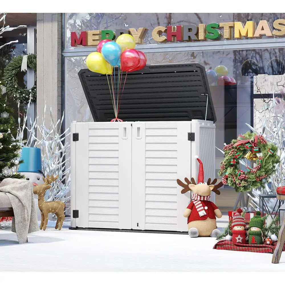 Weather Resistant Outdoor Storage Cabinet For Patio Garden Lawn Mower
