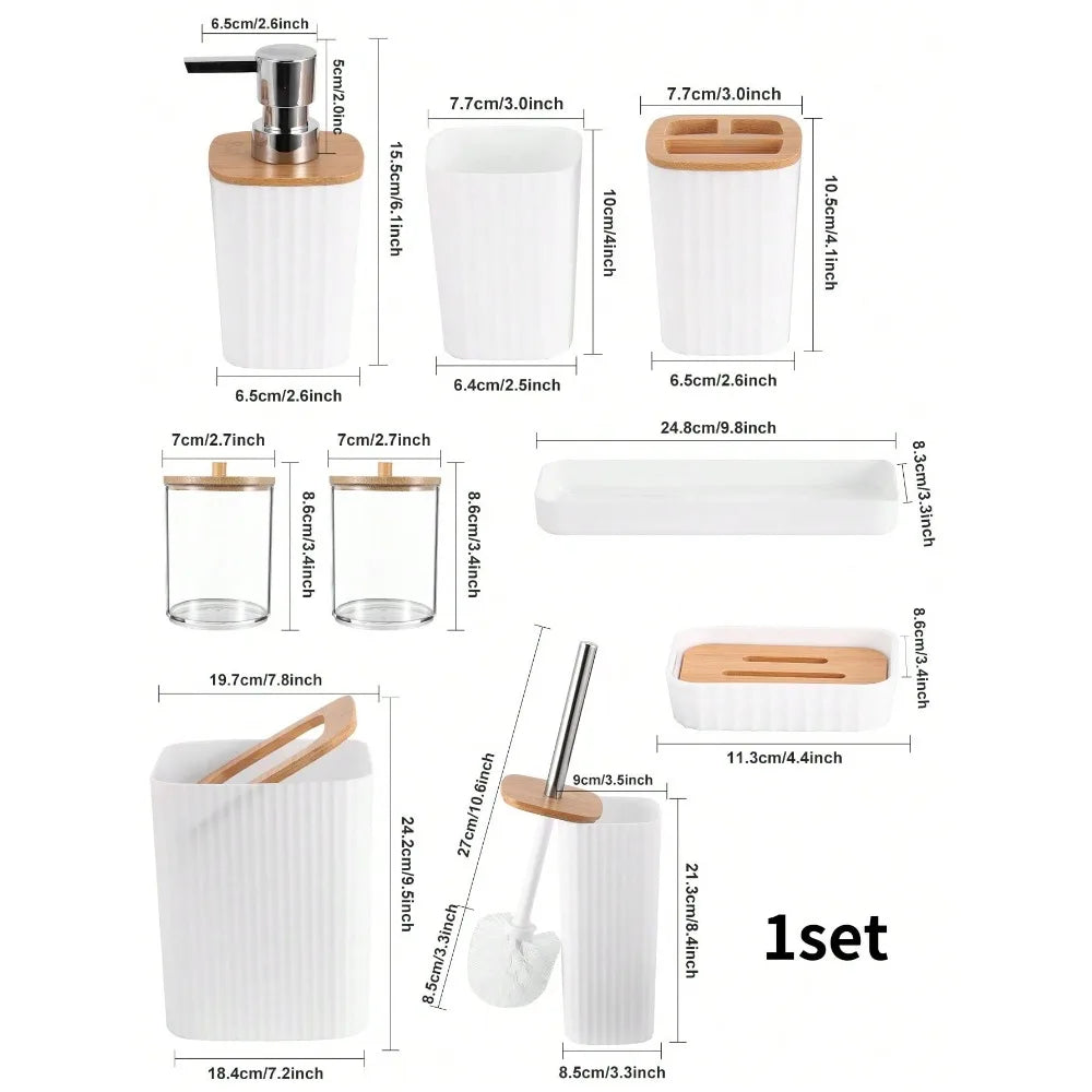 Bathroom Accessories Set With Shower Dispenser And Toilet Brush