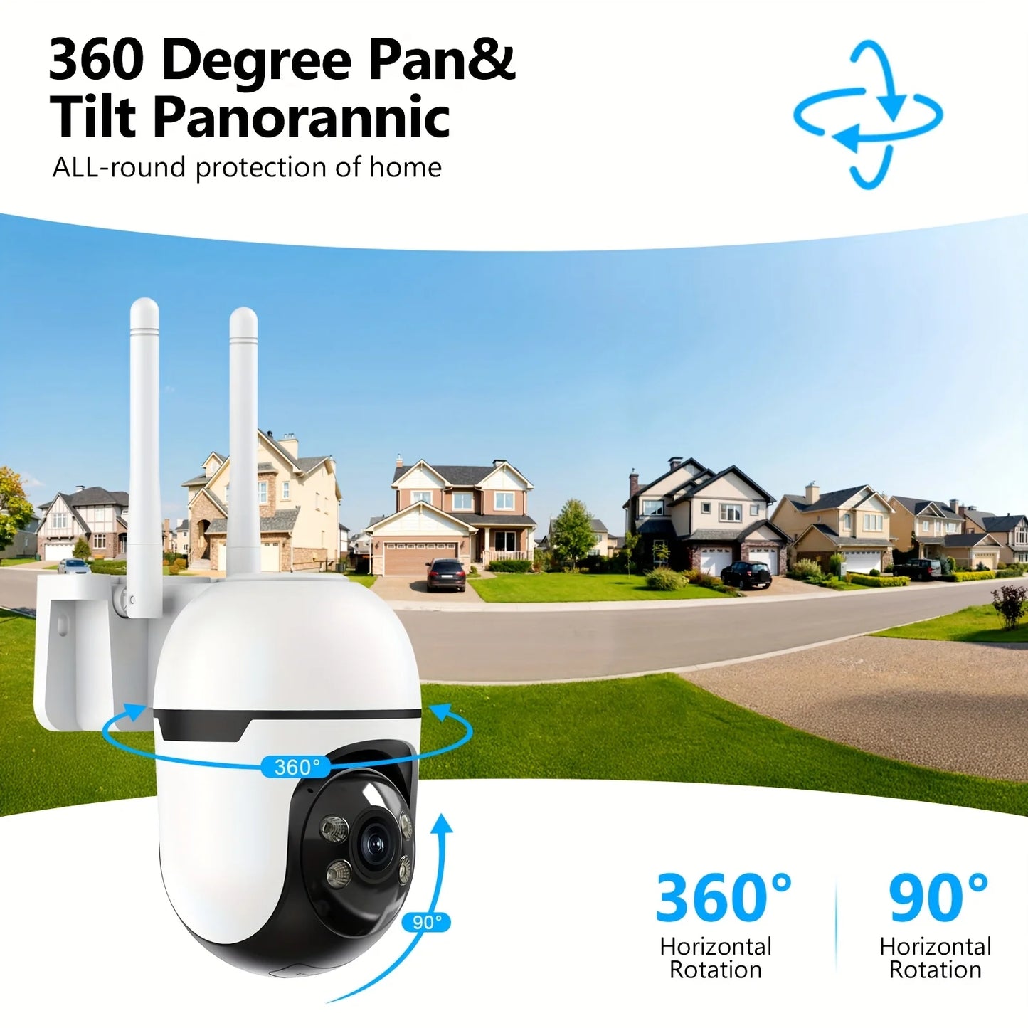 WESECUU PTZ Outdoor Camera 360 Auto Tracking 4MP Night Vision