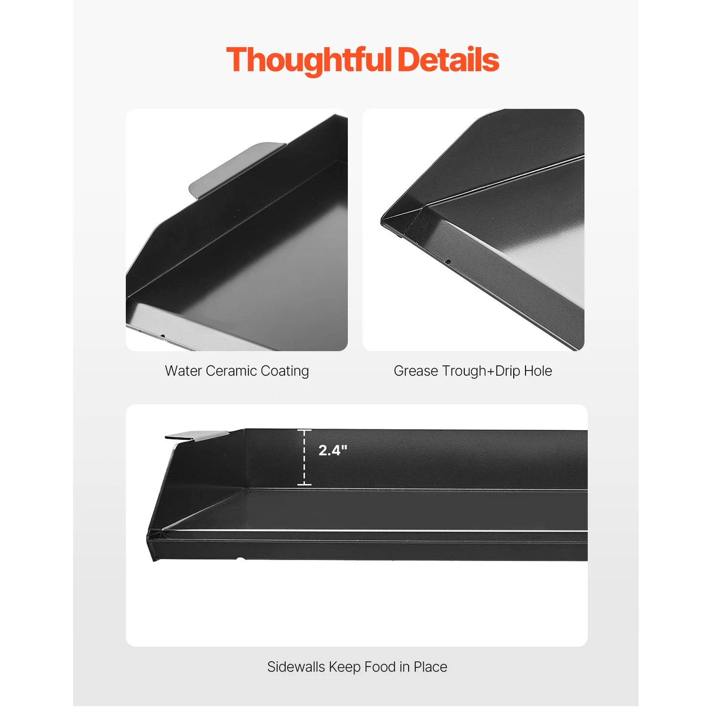 SucceBuy Carbon Steel Griddle Universal Flat Top For Gas Grills