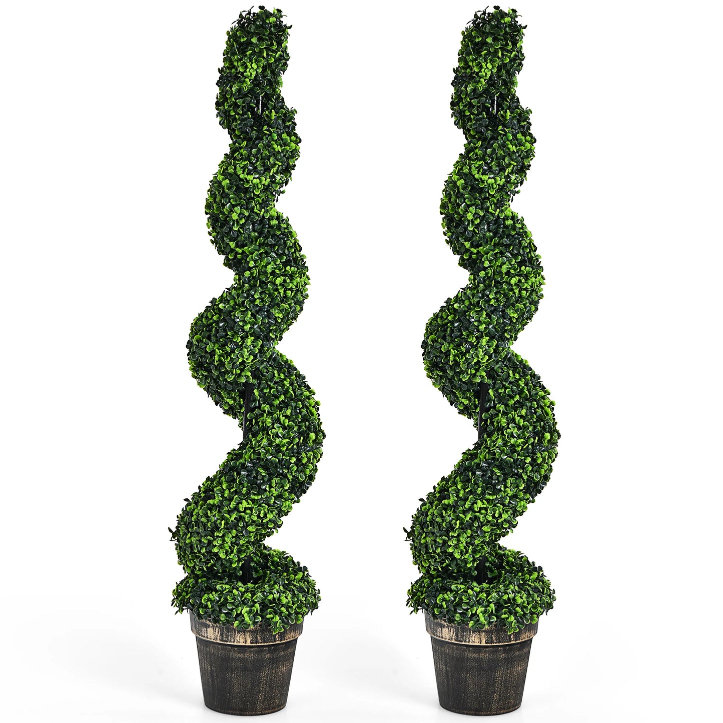 LIFEZEAL CN 2Pack Spiral Boxwood Topiary Tree For Indoor Outdoor