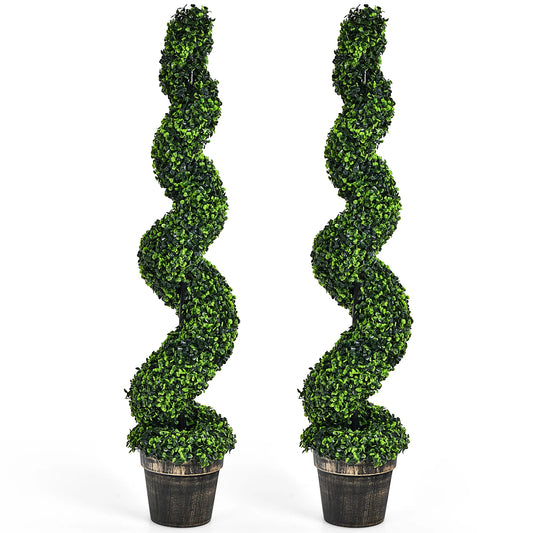 LIFEZEAL CN 2Pack Spiral Boxwood Topiary Tree For Indoor Outdoor