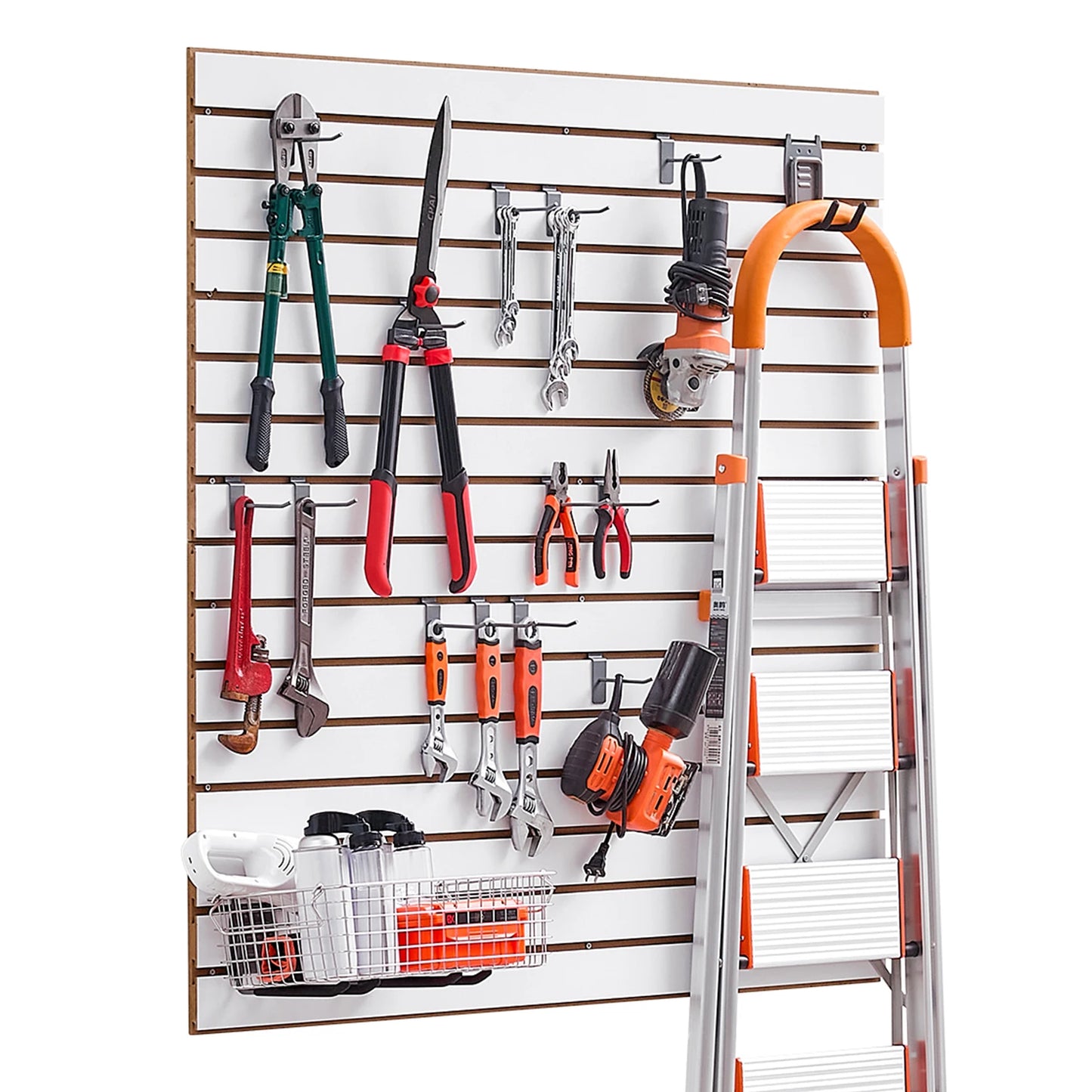 MDF Slat Wall Paneling Modular Garage Tool Storage Workshop Display