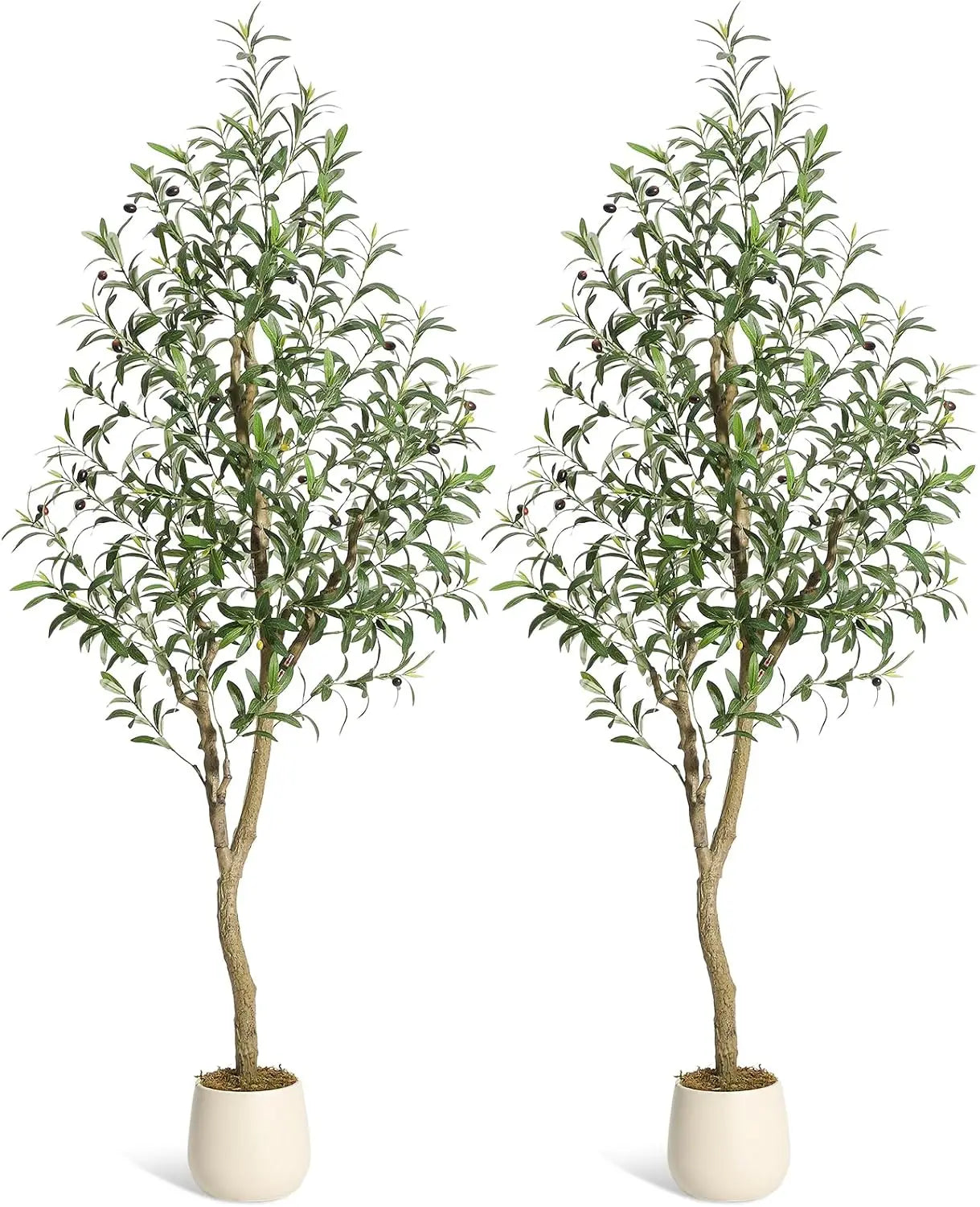 Himiss Artificial Olive Tree With White Planter